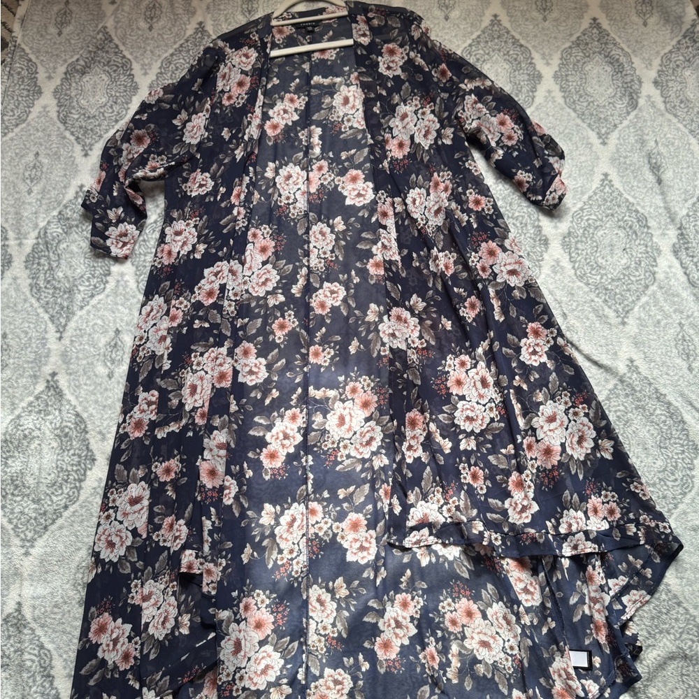 Torrid Floral Navy and Pink Coverup